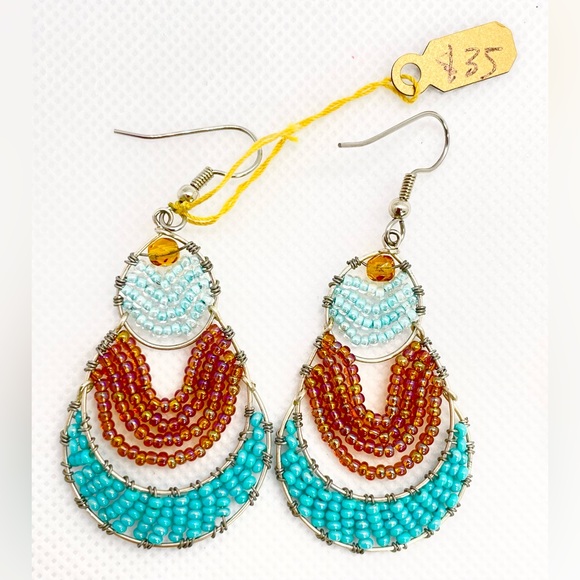 SIX PAIRS Pink and Blue Earrings in ONE Bundle!  Full Set of 6 Pairs / One Lot! - Picture 6 of 16